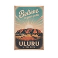 thumbnail image 1 of Retro Uluru Ayers Rock Poster Inspirational Motivational Vintage Travel Wall Art for Classroom Library Home Office Canvas Poster, 1 of 8