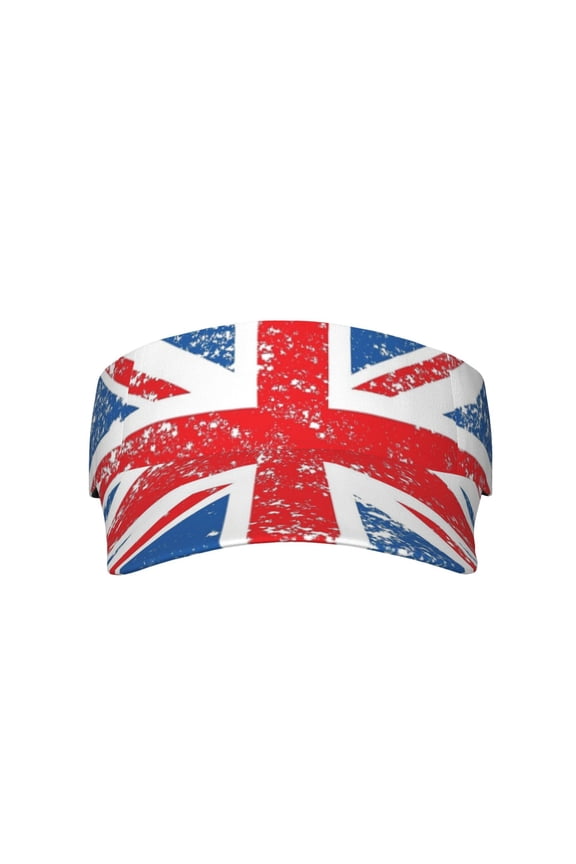 Retro Union-Jack Flag Sports Sun Visor Hats Adjustable Sun Visor Caps For Women And Men