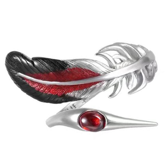 Retro Unisex Adjustable Thumb Rings Silver Plated Copper Jewelry Portable Feathered Designs Ornament for Everyday Wear