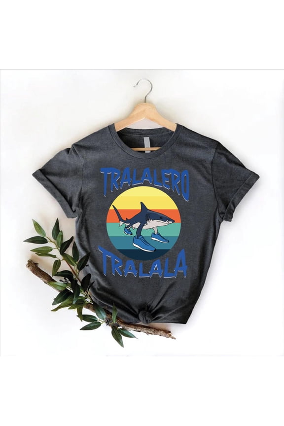 Retro Unisex Tralalero Tralala Shark T-shirt, Italian Brainrot s Tee,Shark with Shoes Shirts That Go Hard,Beach Vibe Clothing All Size S-5Xl