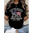 thumbnail image 1 of Retro United States of America 250th Anniversary T-Shirt - Patriotic 1776-2026 American Flag Graphic Tee for Men and Women - Vintage USA Semiquincentennial Celebration Apparel, 1 of 6