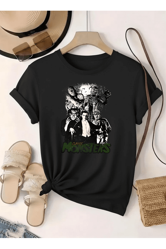 Retro Universal Classic Horror Monsters Vintage Collage Graphic Unisex T-Shirt V12755 up to Size 5XL