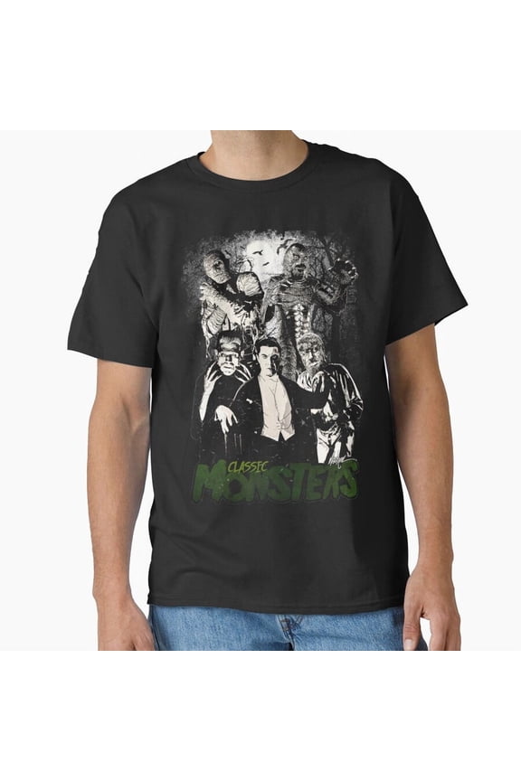 Retro Universal Horror Monster Squad Vintage Graphic Classic Unisex T-Shirt U255, Up to 5XL