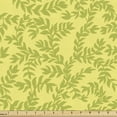 thumbnail image 1 of Retro Upholstery Fabric by the Yard, Natural Theme Leaves Branches Motifs in Monochrome Style Vintage Art, Decorative Fabric for DIY and Home Accents, Apple Green Pastel Yellow by Ambesonne, 1 of 5