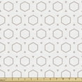 thumbnail image 1 of Retro Upholstery Fabric by the Yard, Rhythmic Monochrome Triangles and Hexagons Illustration on Plain Backdrop, Decorative Fabric for DIY and Home Accents, White and Pale Salmon by Ambesonne, 1 of 5