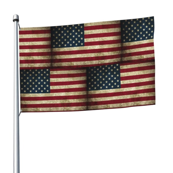 Retro Us America Flag Flag 5x8 Ft Print Vivid Color Outdoors Indoors Light-Weight Polyester Flags