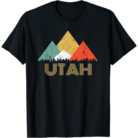 Retro Utah Mountain T Shirt for Men Women and Kids