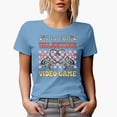 thumbnail image 1 of Retro V Is for Video Game with Gaming Controller, Valentine's Day Gamer Gift, Baby Blue T-Shirt, Large, 1 of 5
