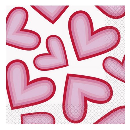 Retro Valentine Hearts Luncheon Napkins 16ct