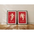 thumbnail image 1 of Retro Valentine Prints Valentines Day Art Festive Decor Kitchen Wall Set 2 Stretched Canvas 8x12, 1 of 3