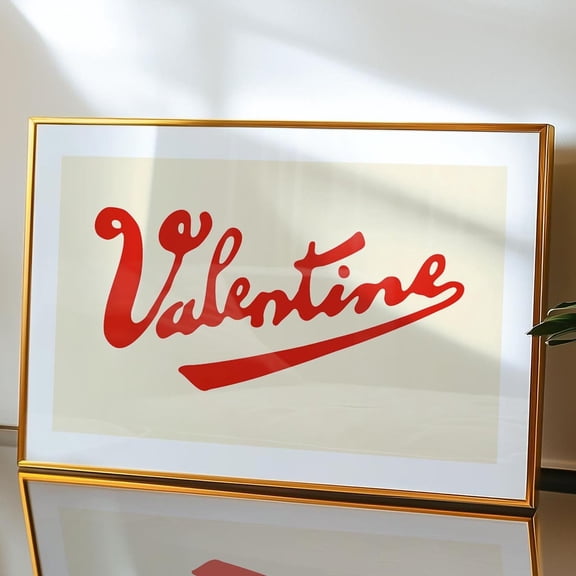 Retro Valentine Script Print Valentines Day Art Poster Kitchen Wall Art Valentine Home Decor Kitchen Decor Holiday Gift For Friend Wall Art, Modern Wall Decor, 12x18 UNFRAMED