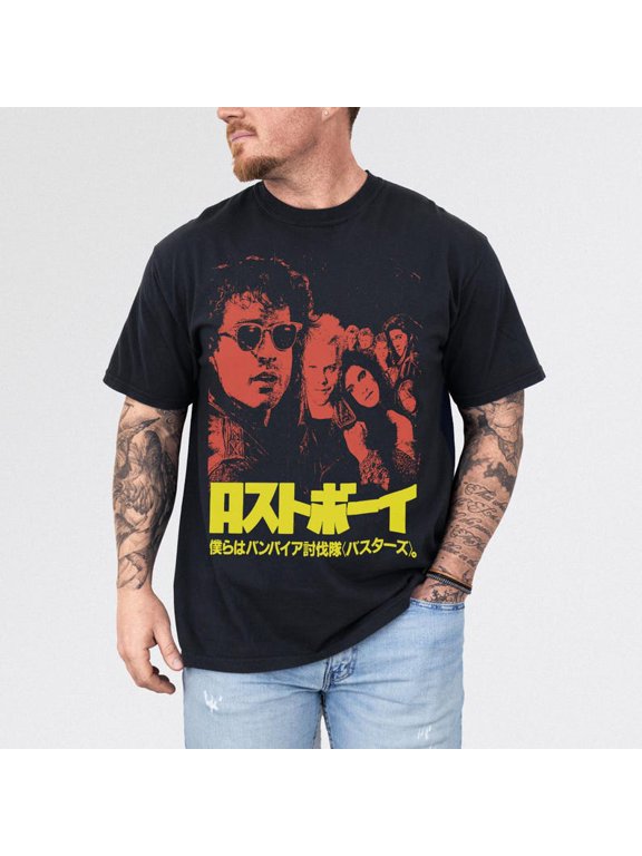 Retro Vampire Graphic T-Shirt, Vintage 80s Horror Inspired Unisex Tee, Japanese Style Gothic Movie Shirt