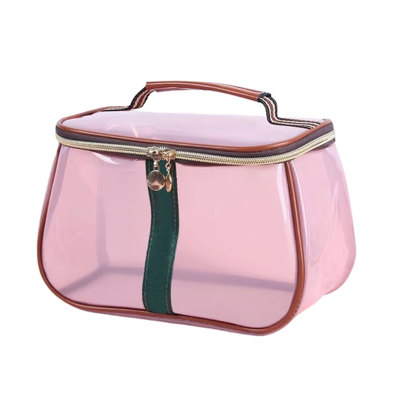 Retro Vanity Bag Large Capacity Cosmetic Organizer for Women Transparent Toiletry Travel Bag with Interior Compartments