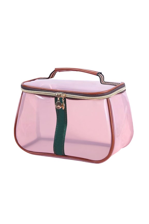 Retro Vanity Makeup Organizer Large Capacity Transparent Toiletry Bag Portable Travel Storage Cosmetic For Women