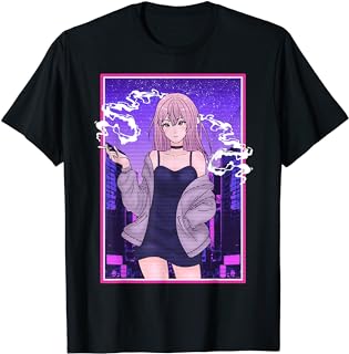 Retro Vaporwave Anime Girl Cute Aesthetics Lover T-Shirt - Walmart.com