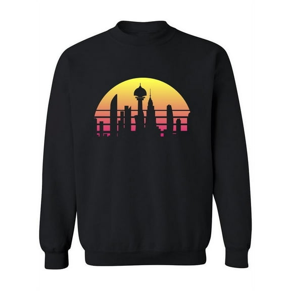 Retro Vaporwave Cityscape Sweatshirt Women -Image by Shutterstock, Female 4X-Large