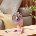 thumbnail image 1 of Retro Vertical Desk Fan USB Rechargeable – Aesthetic Mini Desktop Fan with LED Display, Quiet Multi-Speed Cooling Fan for Dorm, Bedroom, Office & Home Decor Use, Pink, 1 of 7