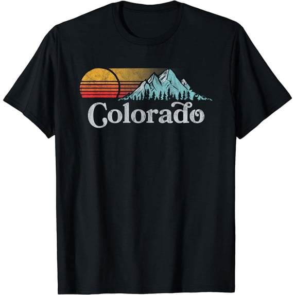 Retro Vibe Colorado Vintage Style Sun 80's Graphic Sun Women T-Shirt Black X-Large