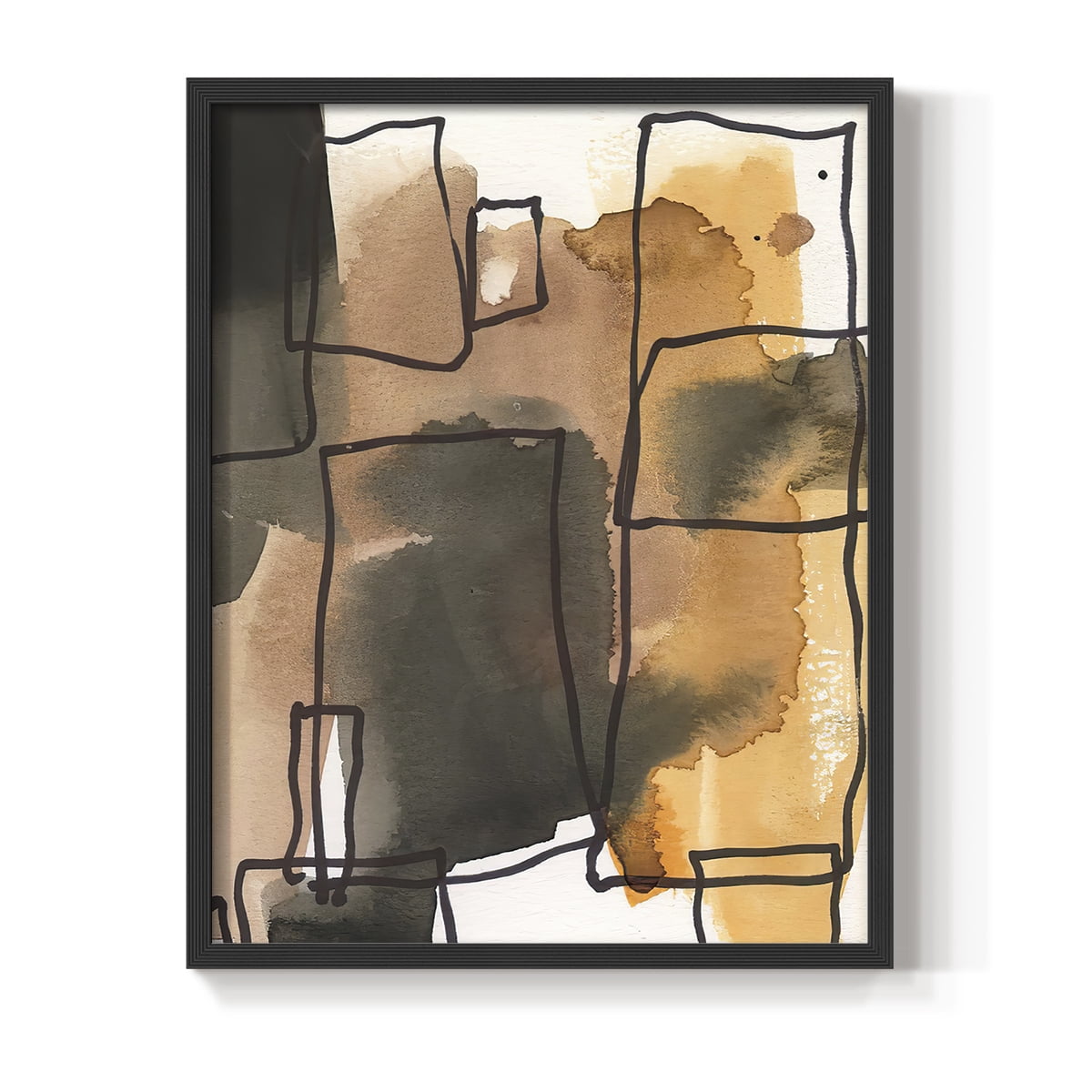 Retro Vibe I in Black Solid Wood 16 x 20 Framed Print