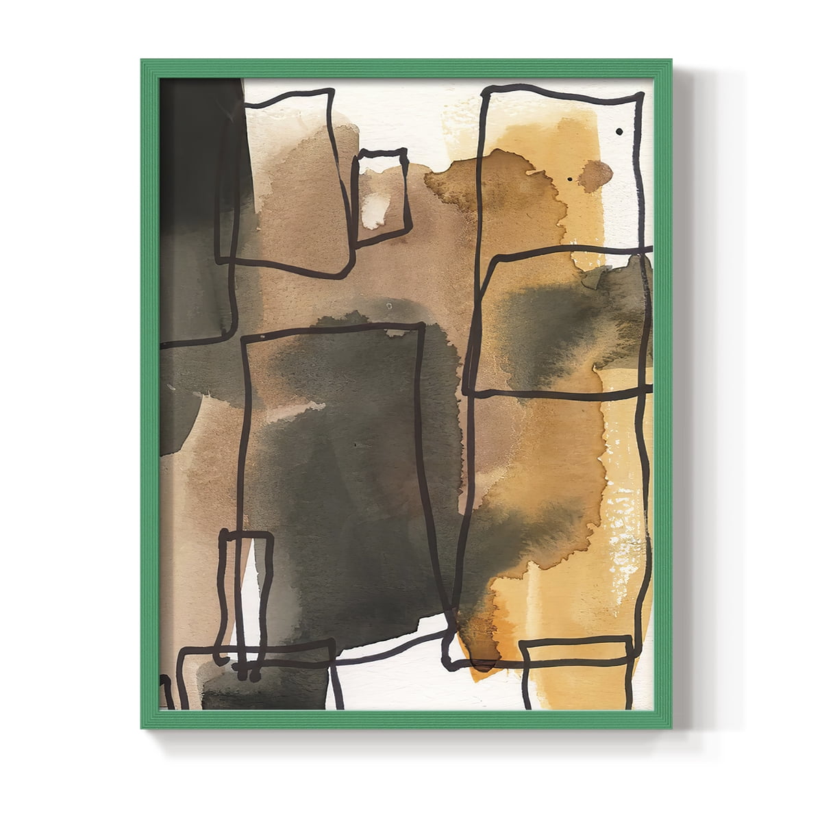 Retro Vibe I in Green Solid Wood 8 x 10 Framed Print