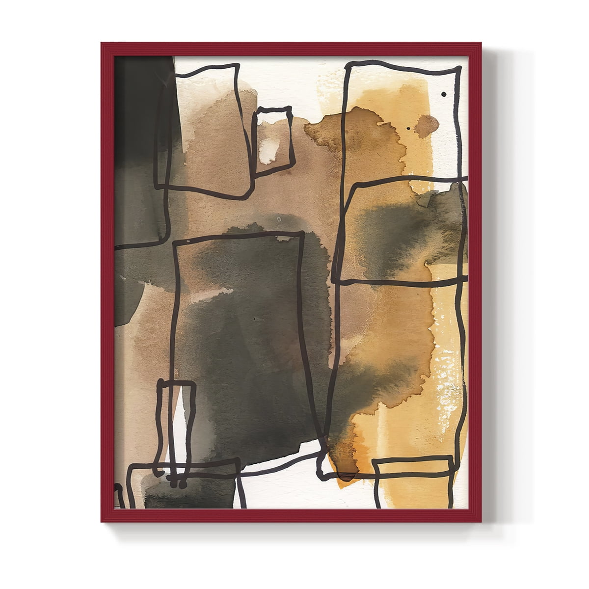 Retro Vibe I in Red Solid Wood 8 x 10 Framed Print