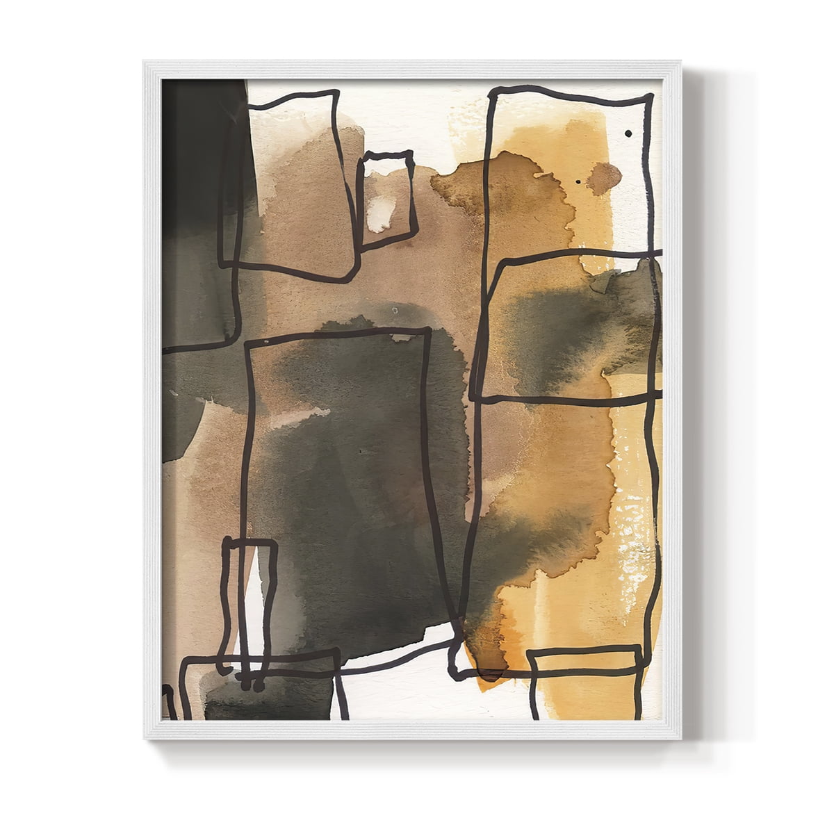 Retro Vibe I in White Solid Wood 8 x 10 Framed Print