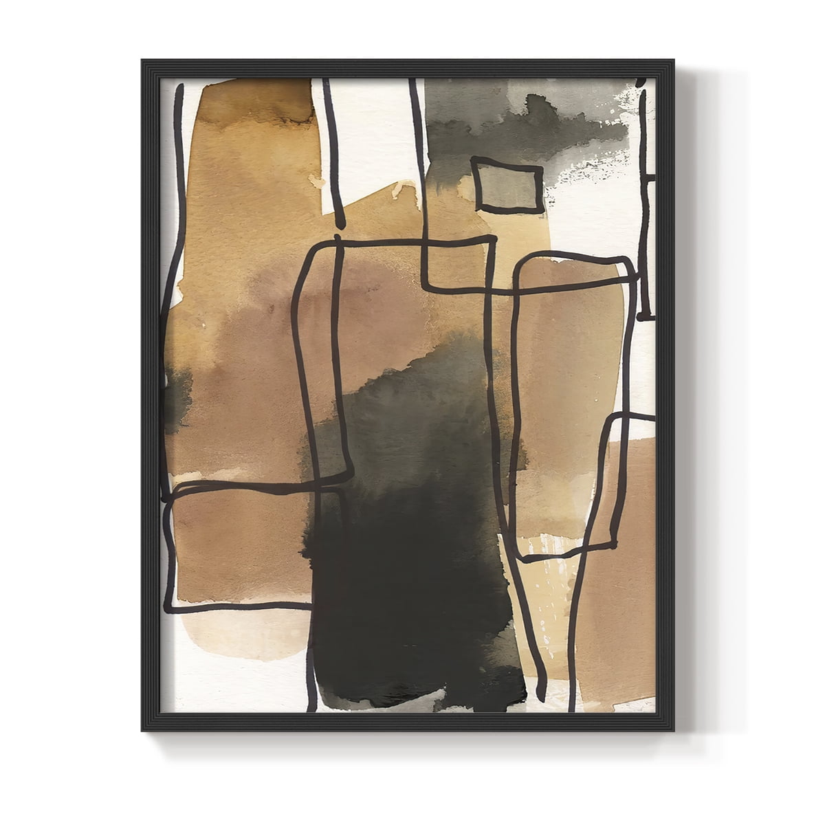 Retro Vibe II in Black Solid Wood 8 x 10 Framed Print