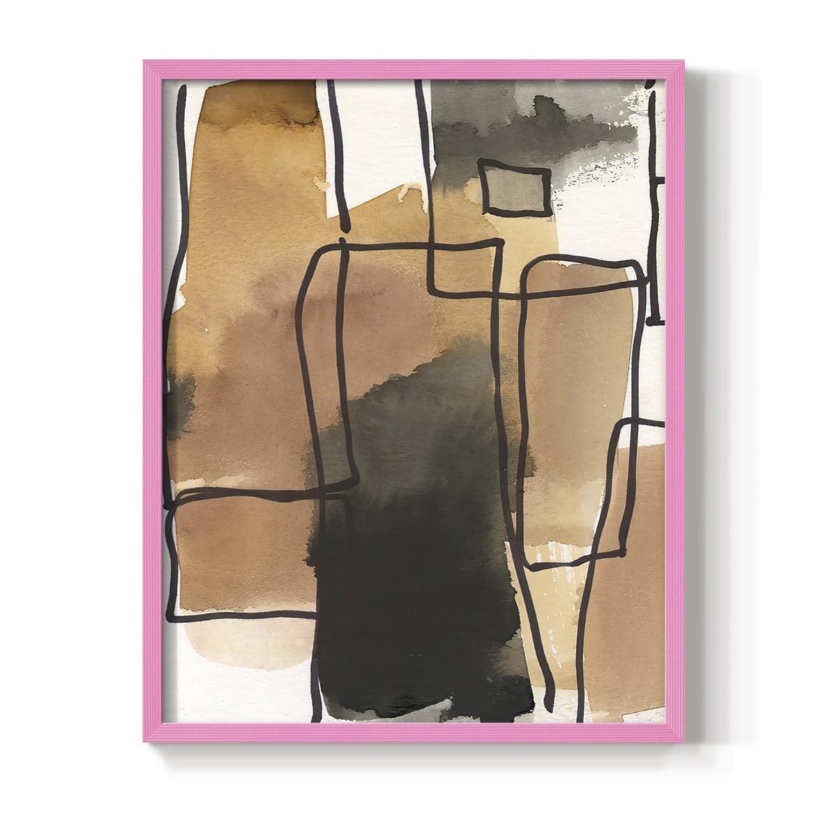 Retro Vibe II in Pink Solid Wood 8 x 10 Framed Print