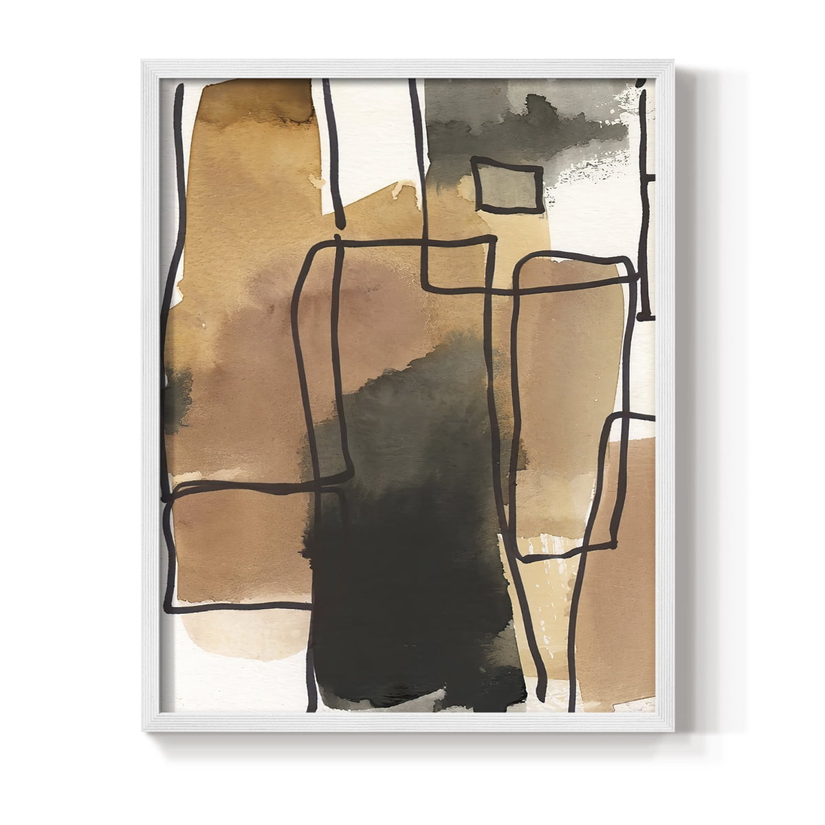 Retro Vibe II in White Solid Wood 11 x 14 Framed Print