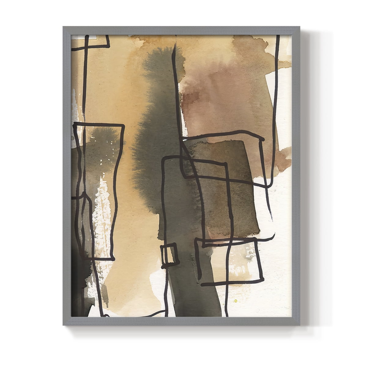 Retro Vibe III in Gray Solid Wood 16 x 20 Framed Print