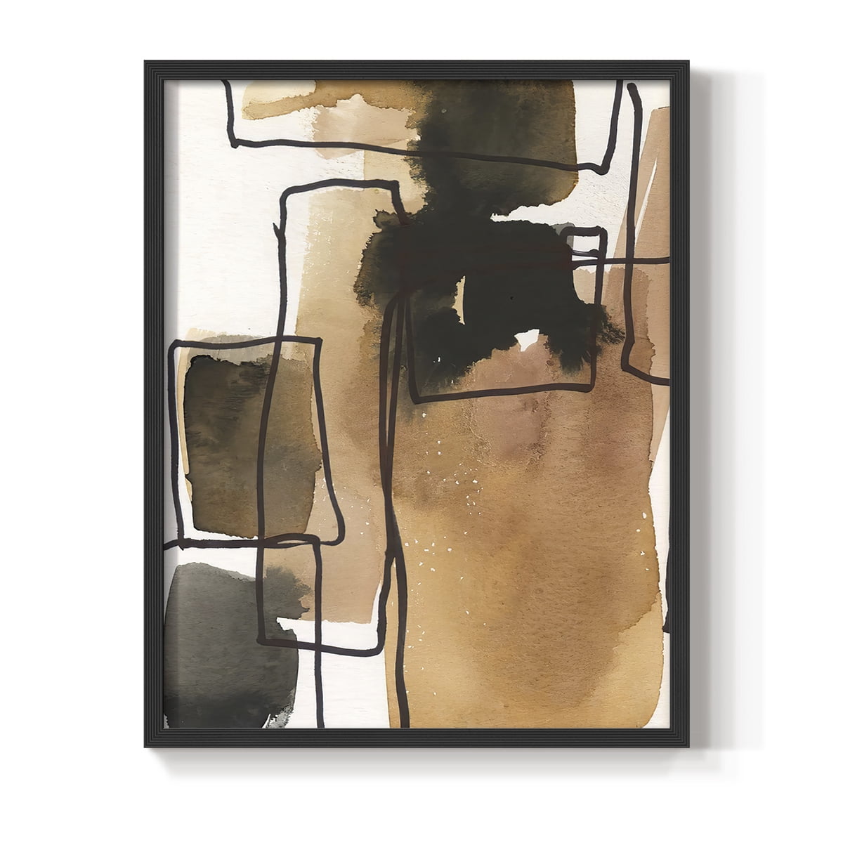 Retro Vibe IV in Black Solid Wood 16 x 20 Framed Print