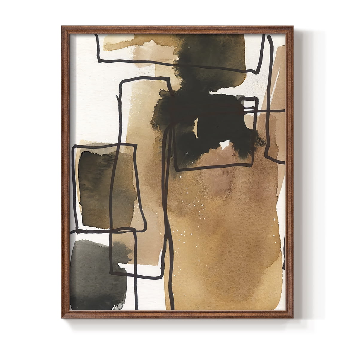Retro Vibe IV in Brown Solid Wood 8 x 10 Framed Print