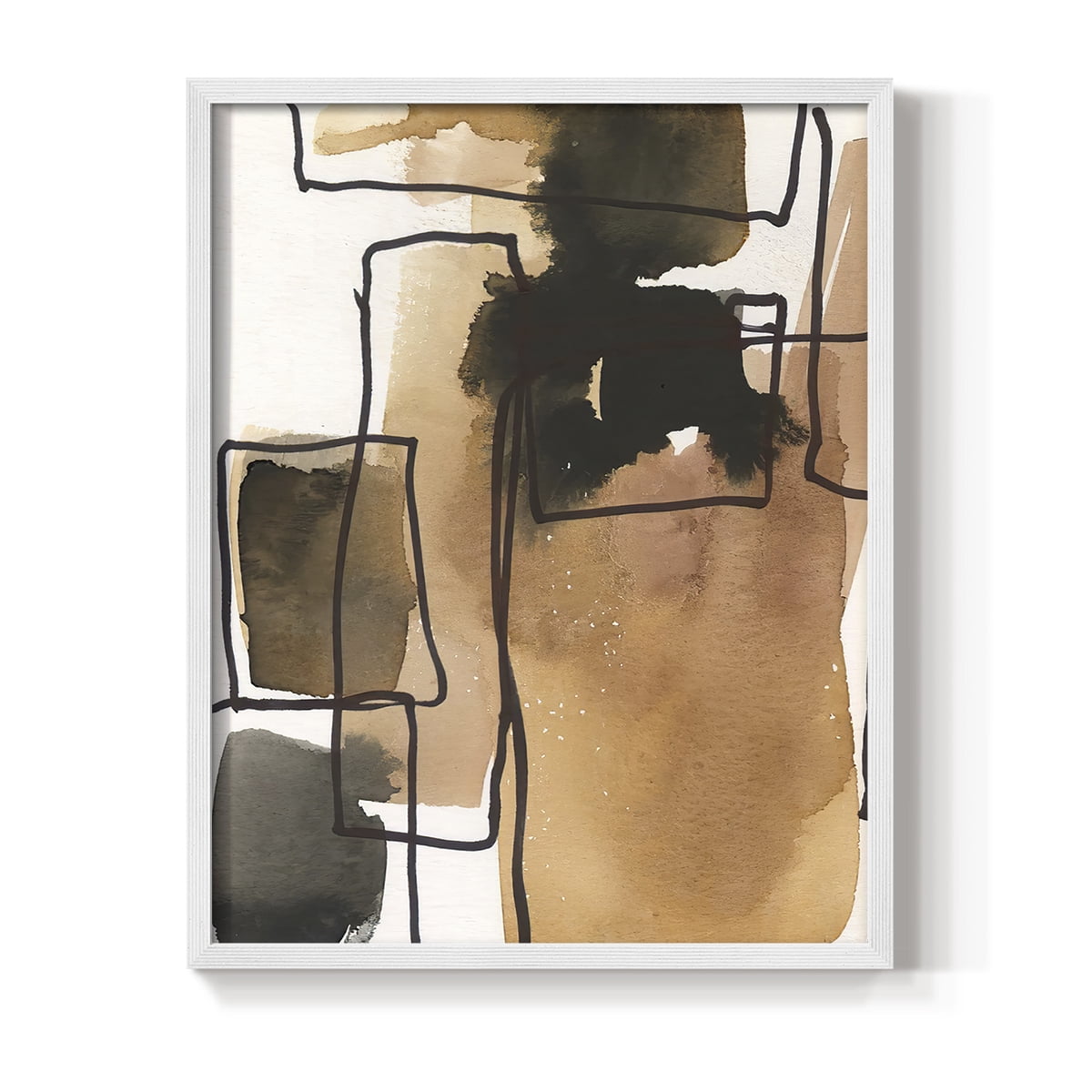 Retro Vibe IV in White Solid Wood 11 x 14 Framed Print
