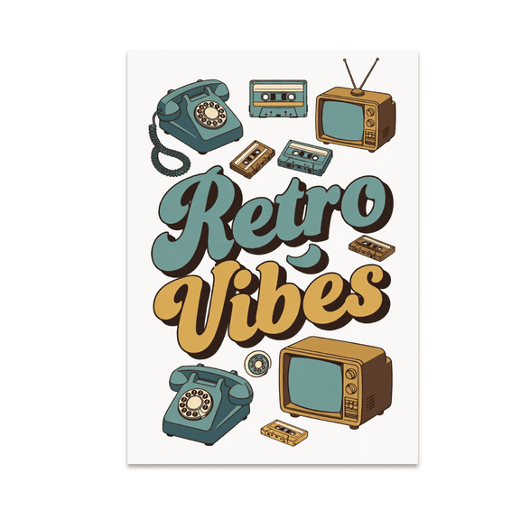 Retro Vibes Nostalgic Decor - Home Decor Enthusiast - 13x19 Poster Print