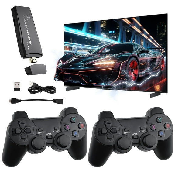 ETEPEHI Game TV Stick 4K Pro Game Stick - Dual 2.4G Wireless Controller 4K Classic Games, Black