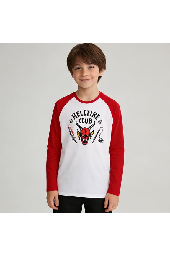 Retro Video Game Demogorgon Graphic Long Sleeve Shirt, Casual Comfortable Top Daily Wear Unisex Design, Youth Soft Fabric All-Season Use, Everyday Outfits Cool Weather Apparel