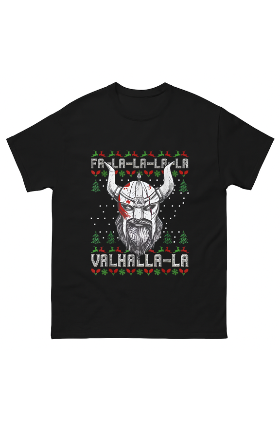 Retro Viking Pagan Winter Holiday Nordic Valhalla Warrior Art Unisex T-Shirt V14114