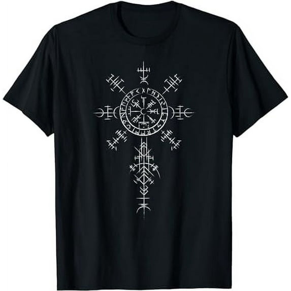 Retro Viking Symbol Compass Vegvisir Nordic Rune Celtic T-Shirt