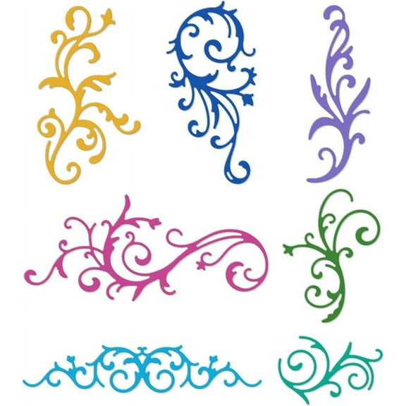 Retro Vine Flowers Border Cutting Dies Card Frame Stitch Die Cut Carbon Steel Die Cuts Stencils Scrapbooking Embossing Template Birthday Wedding Greeting Card Making Decor Stainless Steel Color