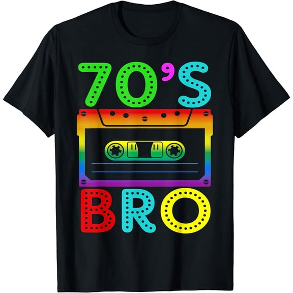 Retro Vintage 70's Bro For Halloween Family Matching Costume T-Shirt Black Medium
