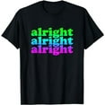 thumbnail image 1 of Retro Vintage 70's Style Distressed Neon Alright T shirt, 1 of 5