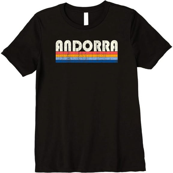 Retro Vintage 70s 80s Style Andorra Premium T-Shirt