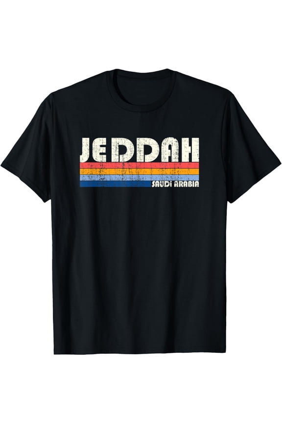 Retro Vintage 70s 80s Style Jeddah, Saudi Arabia T-Shirt