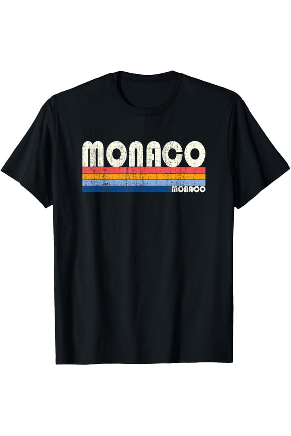 Retro Vintage 70s 80s Style Monaco, Monaco T-Shirt