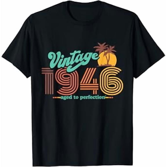 Retro Vintage 75th Birthday Top 1946 Aged To Perfection T-Shirt