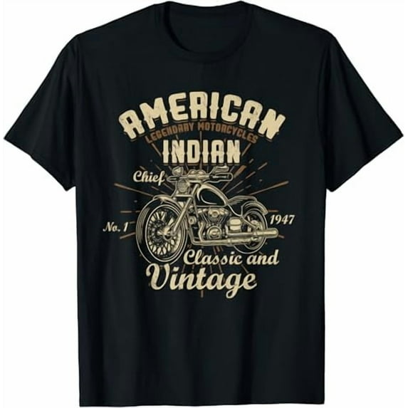 Retro Vintage American Motorcycle Indian for Old Biker T-Shirt