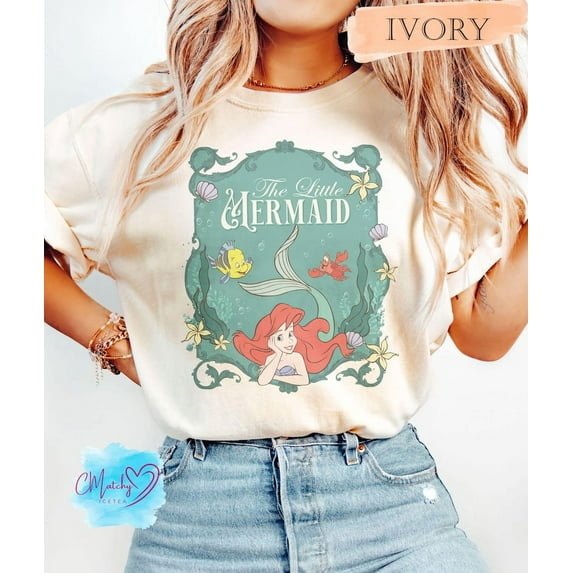 Retro Vintage Ariel The Little Mermaid Shirt, Ariel Mermaid Shirt, Vintage Retro Ariel Shirt, Ariel Flounder Shirt, Disney Princess Shirt