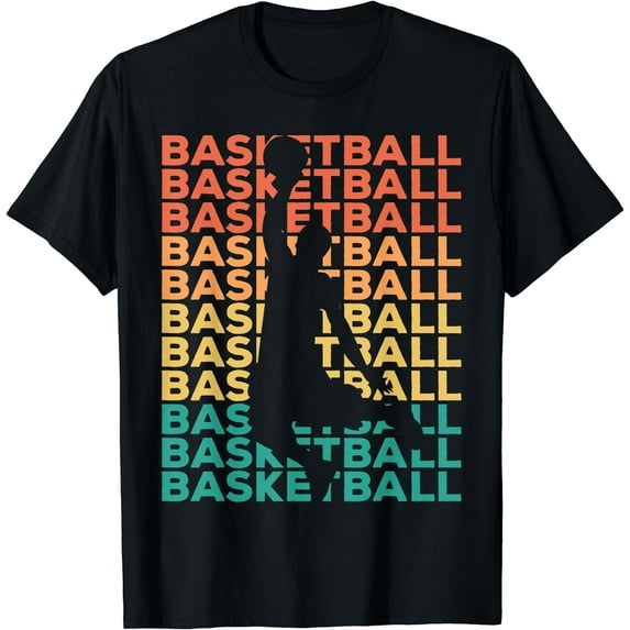 Retro Vintage Basketball Gift For Basketball Players T-Shirt Black 3X-Large