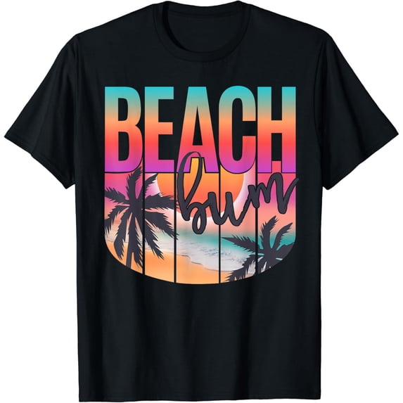 Retro Vintage Beach Bum Beach Lover Summer Vacation T-Shirt Black Small