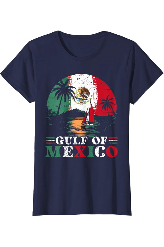 Retro Vintage Beach Mexico Gulf Of Mexico Est 1550 Ladies' Crewneck T-Shirt All Size S-5XL